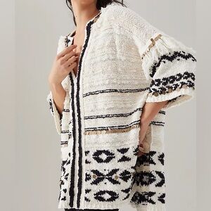 Margot Poncho with Brass Embellishments